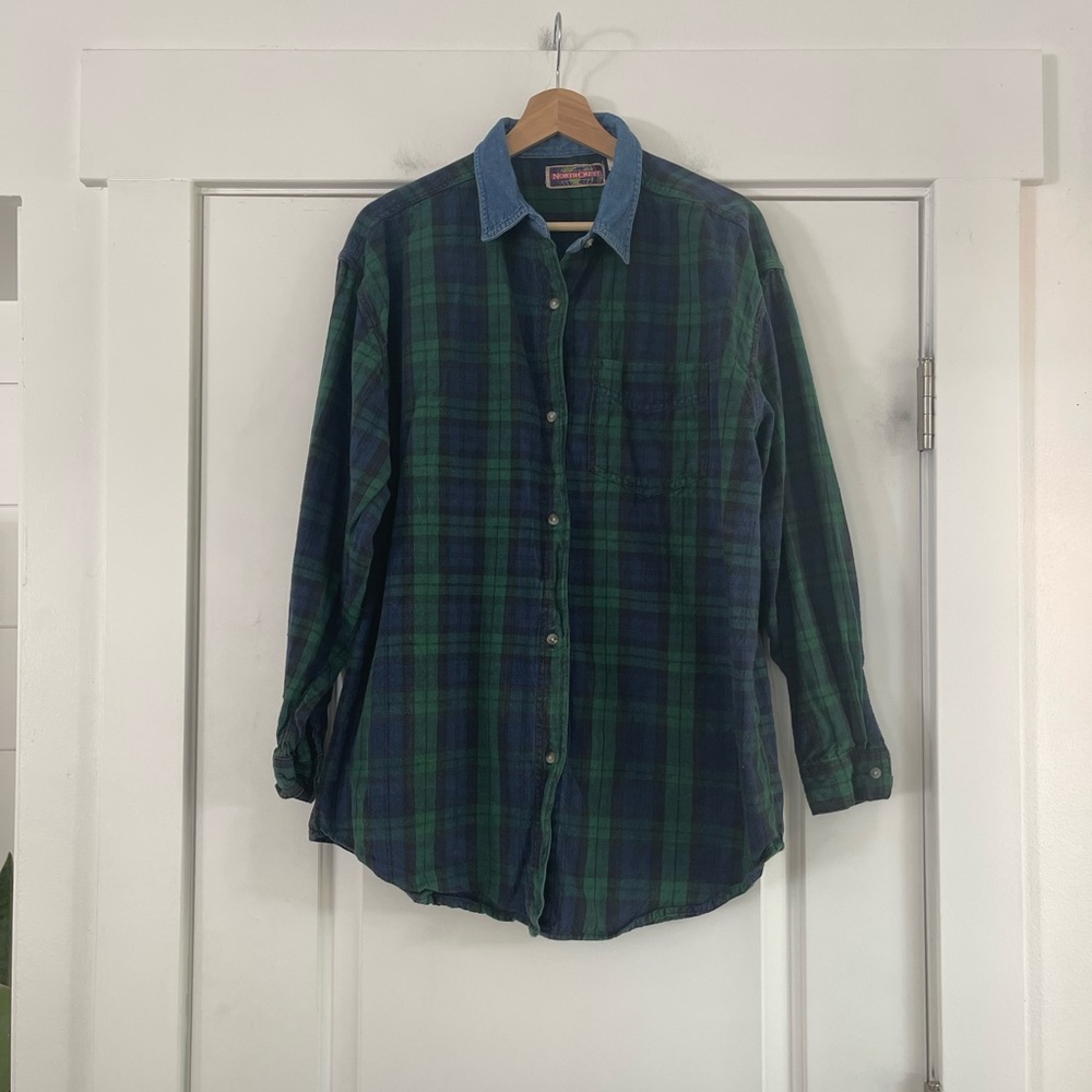 Vintage Northcrest Denim Collar Flannel - L